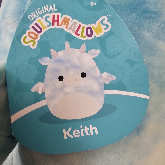 Squismallows Blue and White Dragon Keith Plush Toy - Picture 2 of 14